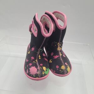 Baby Bogs Paint Splatter Waterproof Faux Fur Lined Rain/Snow Boots Size 9